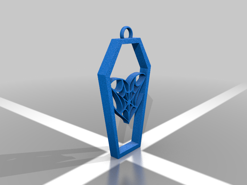 Spiderweb Heart Coffin Earring