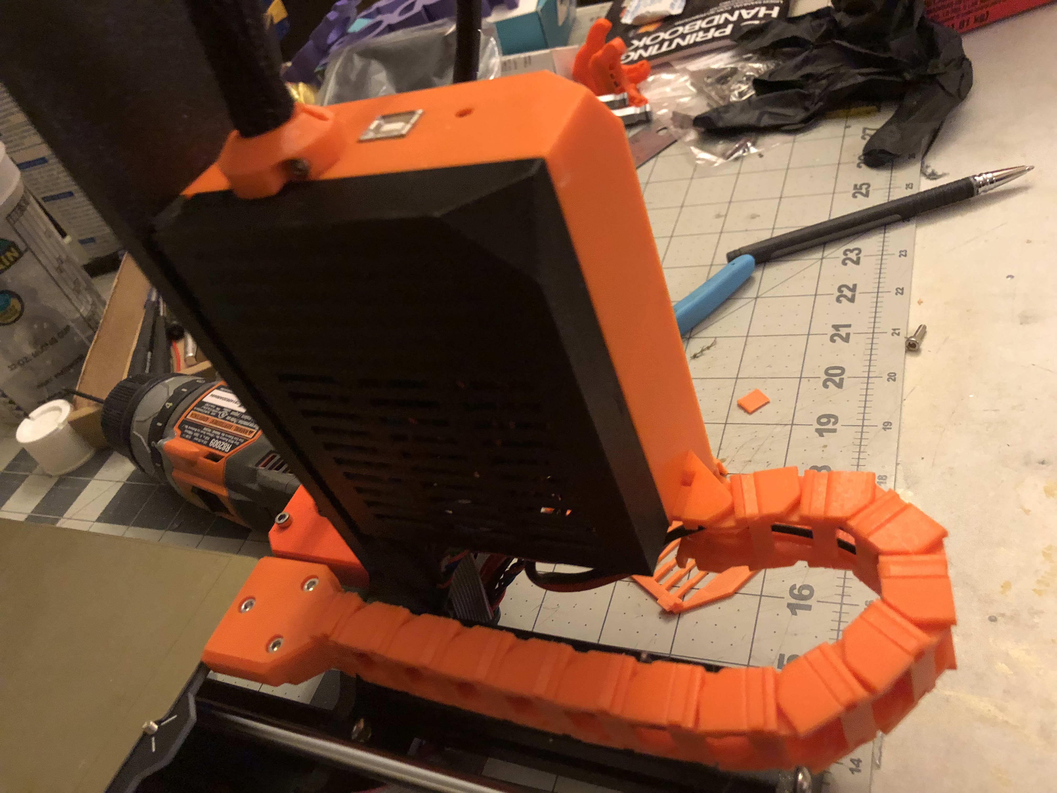 Prusa MK3S Einsy Case with piDoor and y-axis cable chain
