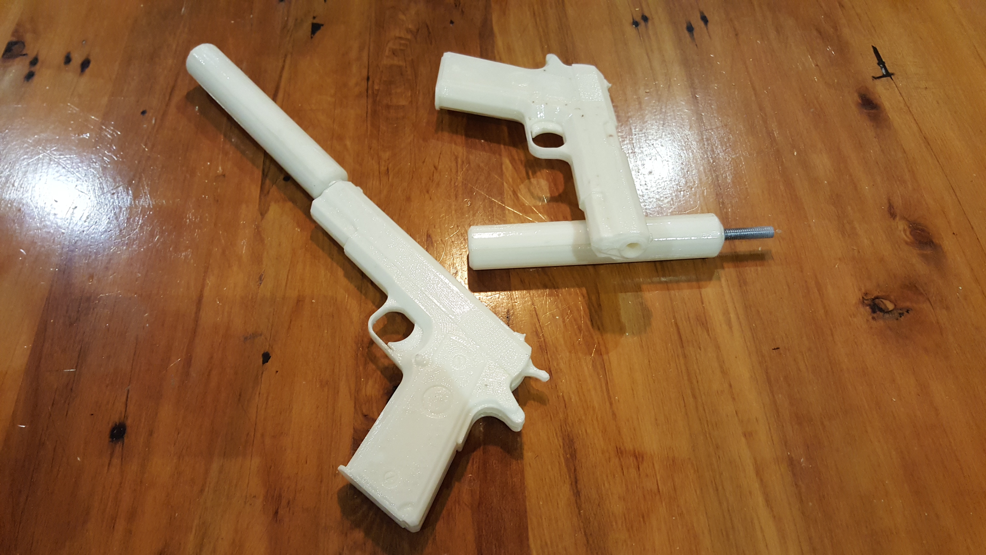 Colt Pistol With Silencer split ready to print