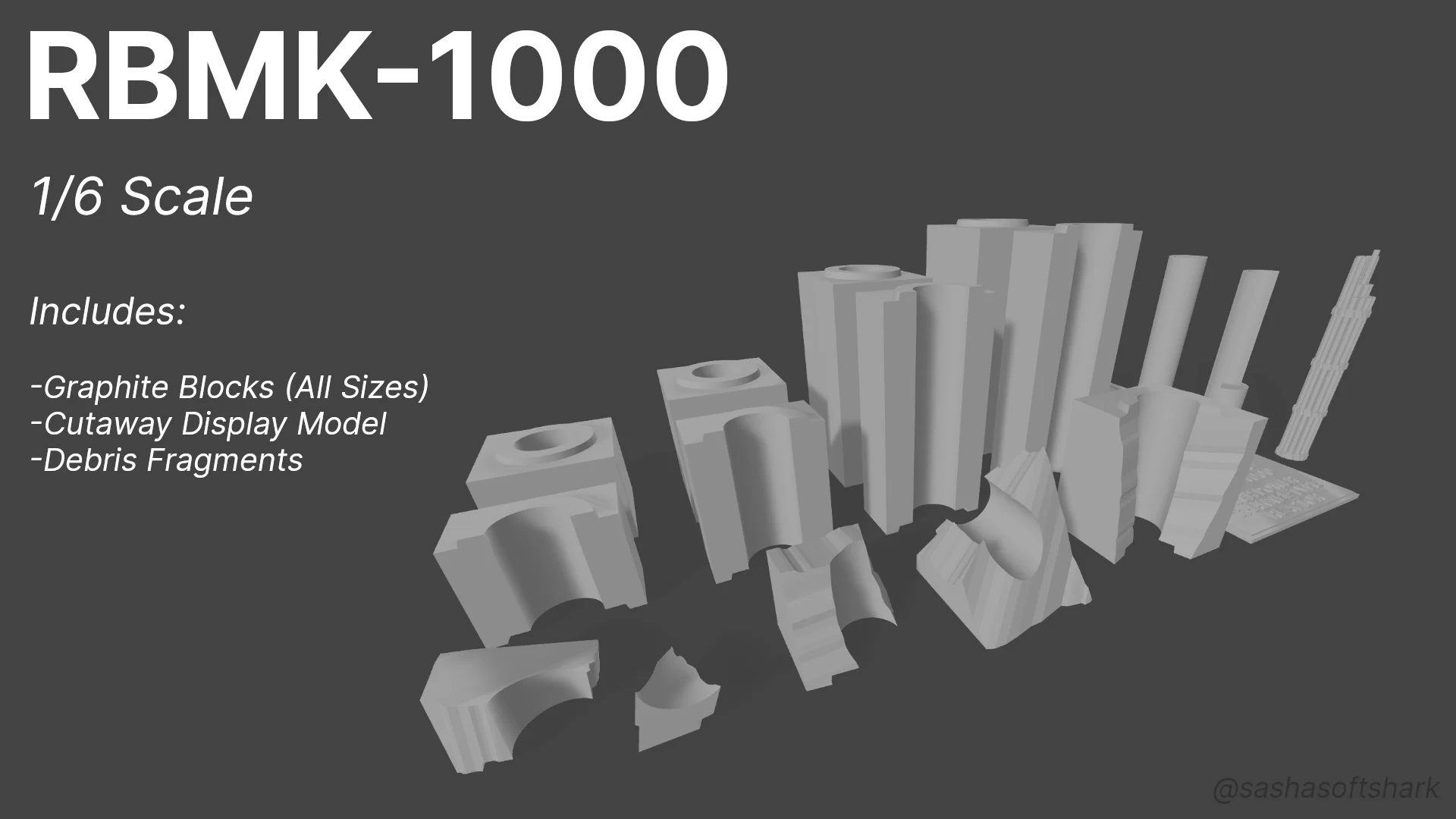 RBMK-1000 Reactor Graphite & Cutaway Model (1/6 Scale)