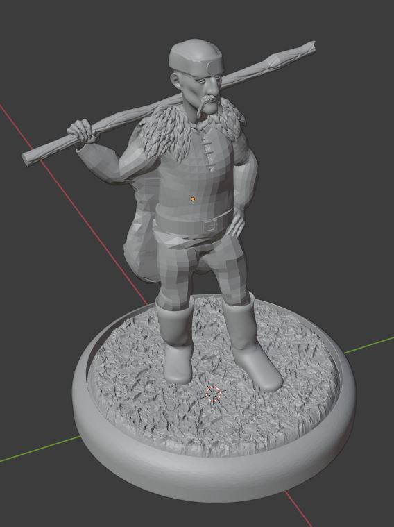 Old Monk with Quarterstaff Adventurer Warrior Dungeons and Dragons Hero Wizard