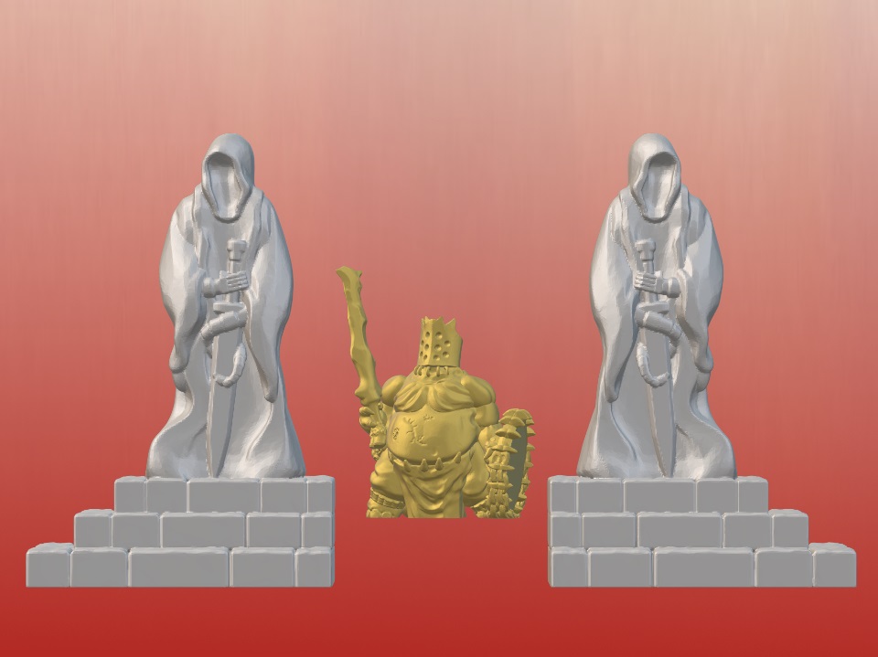 Dark Gothic Corner Statues (28mm/32mm scale)