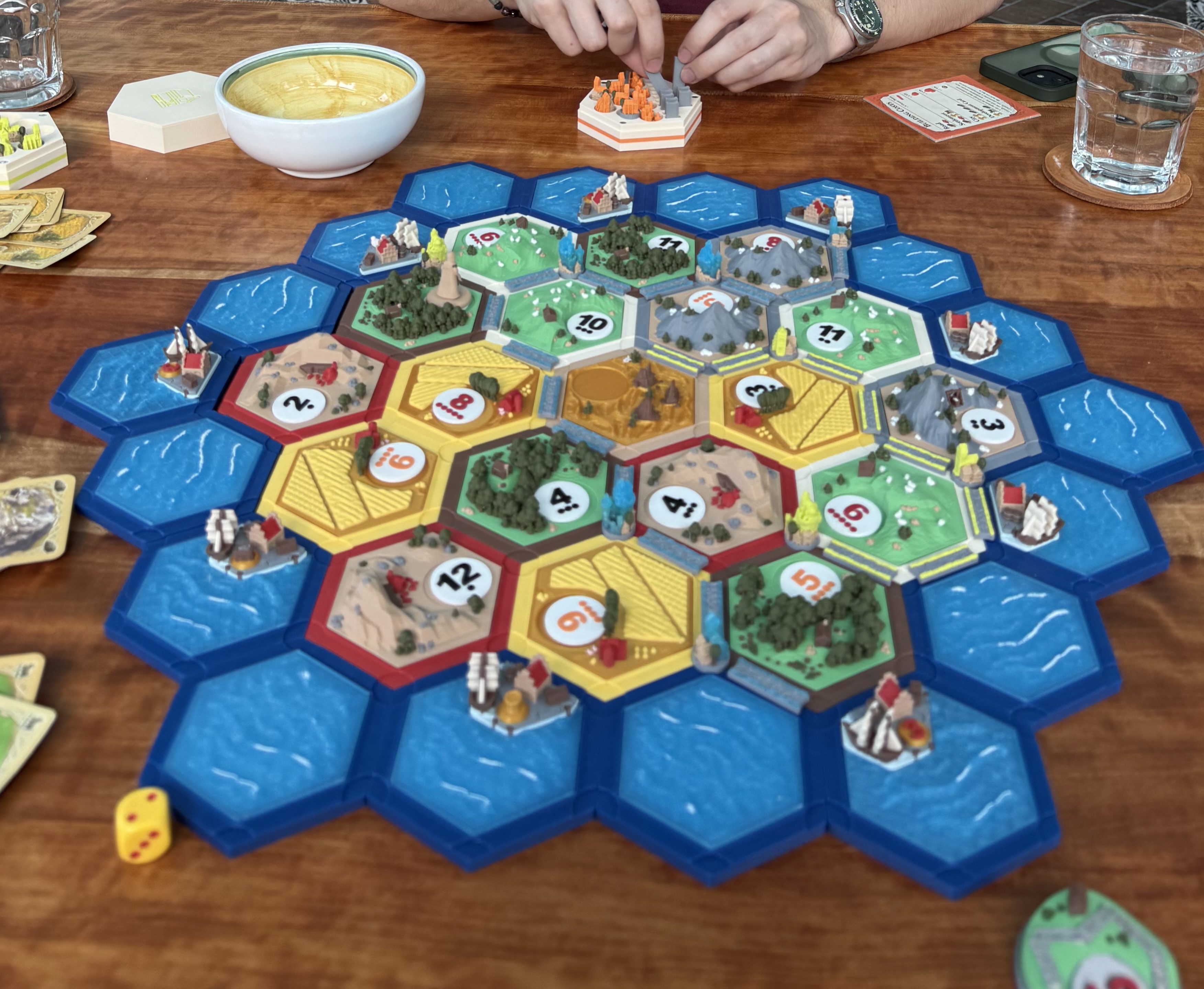 Settlers of Catan 2.0 painted in 5 colors for Prusa MMU3