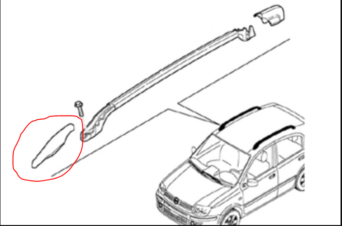 Panda 169 Roof Bar Front End Cap
