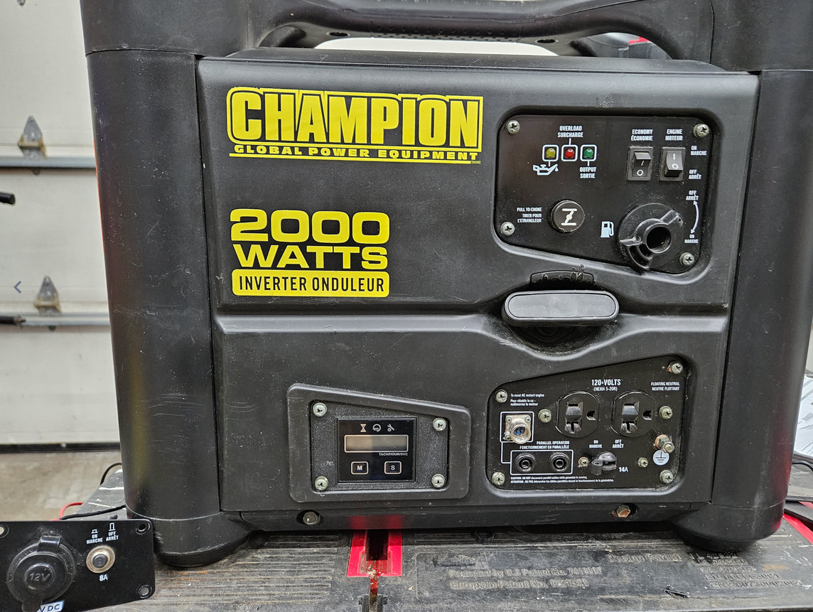 Champion 2kw generator adapter for 12v cubby to install hour counter
