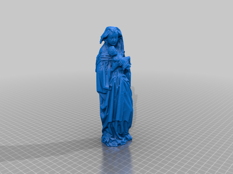 Virgin standing at the Child
