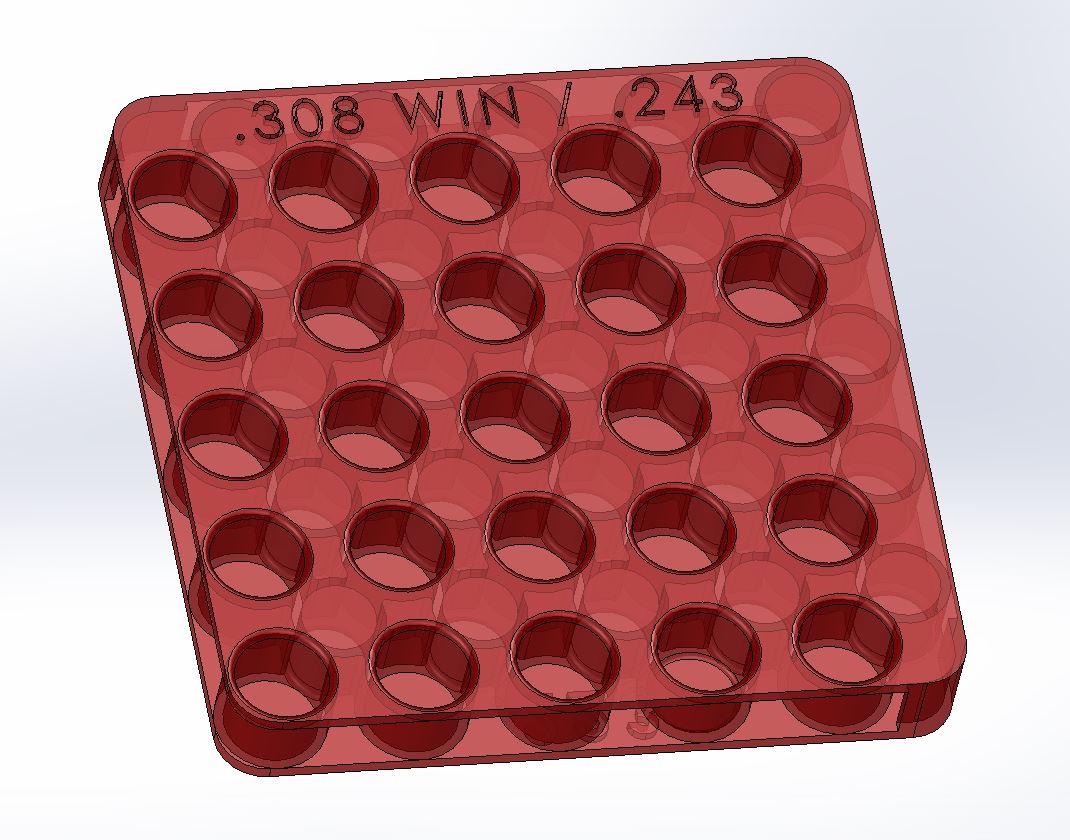 308-243-223 Reloading Rifle Cartridge Tray