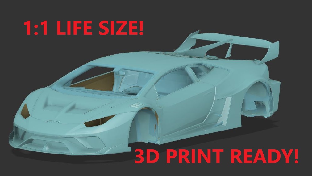 Life Sized Fully 3D Printable Lamborghini Huracan LP-610 4