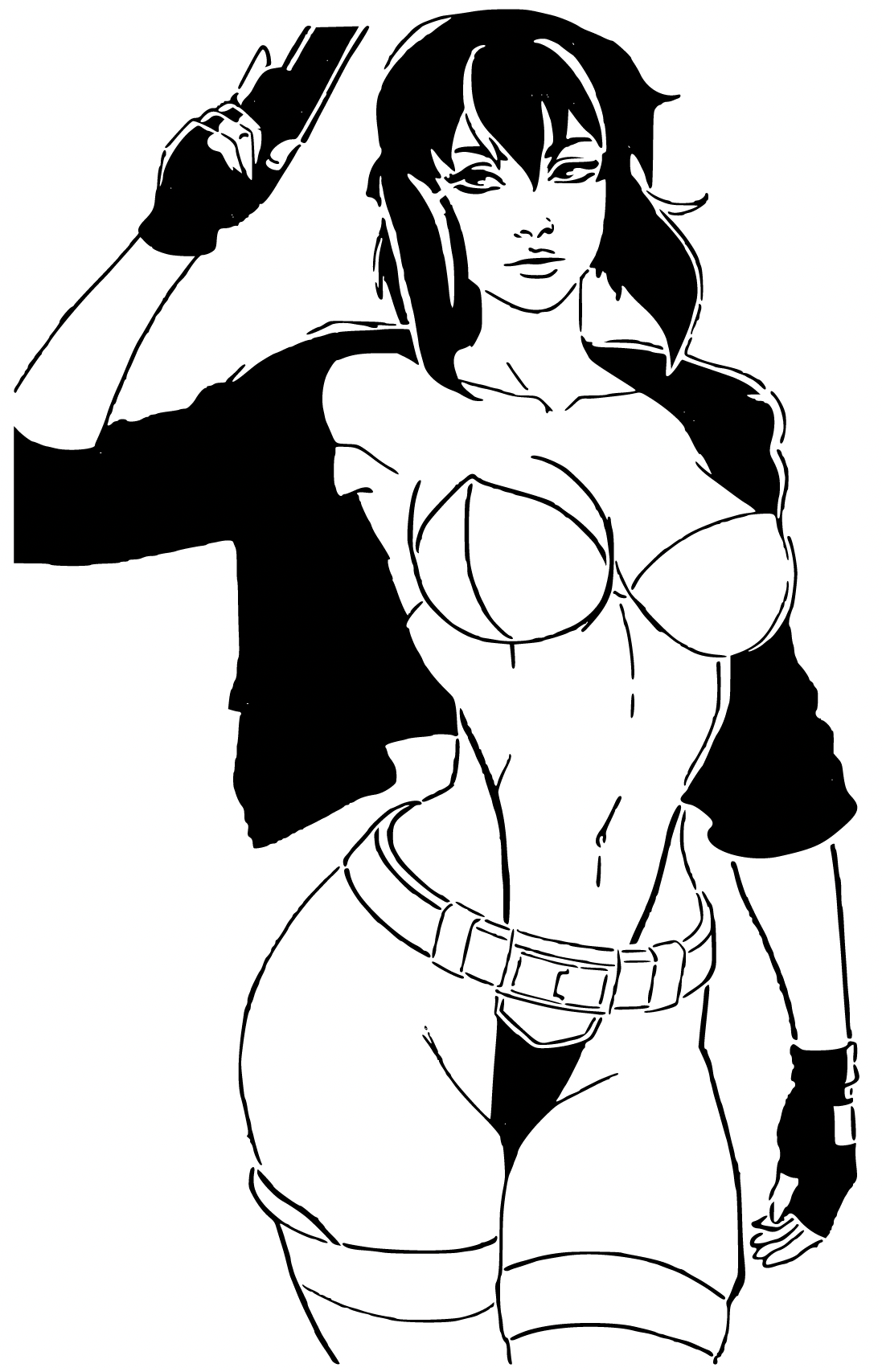 Motoko Kusanagi stencil