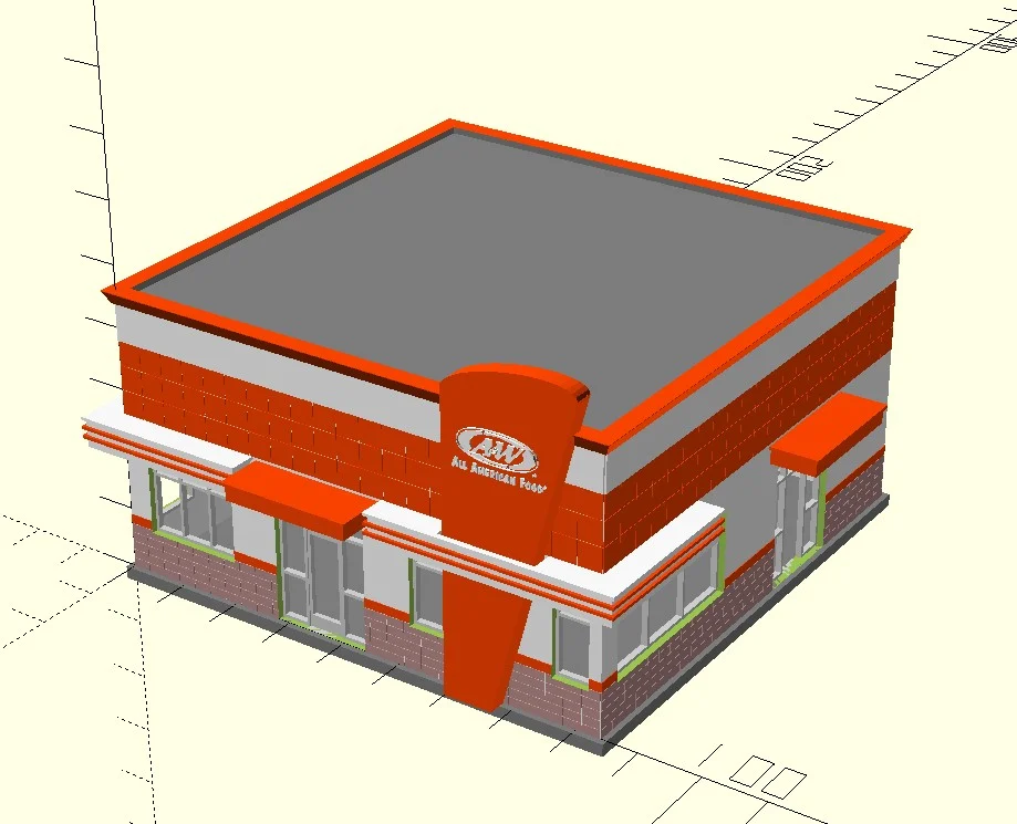 n scale - vintage and forgotten - fastfood restaurant -A&W