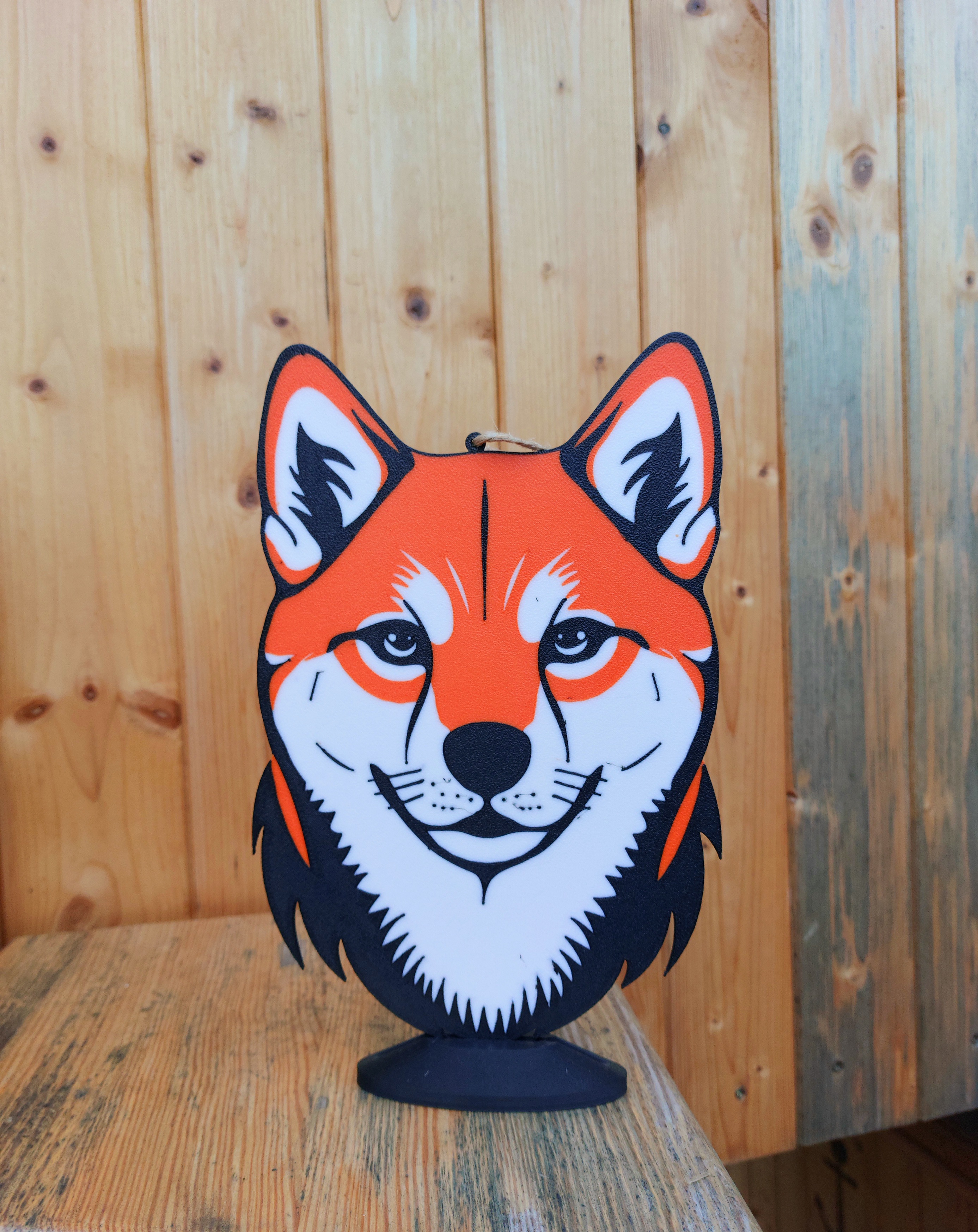 Colored dog Shiba inu window, table or wall decoration