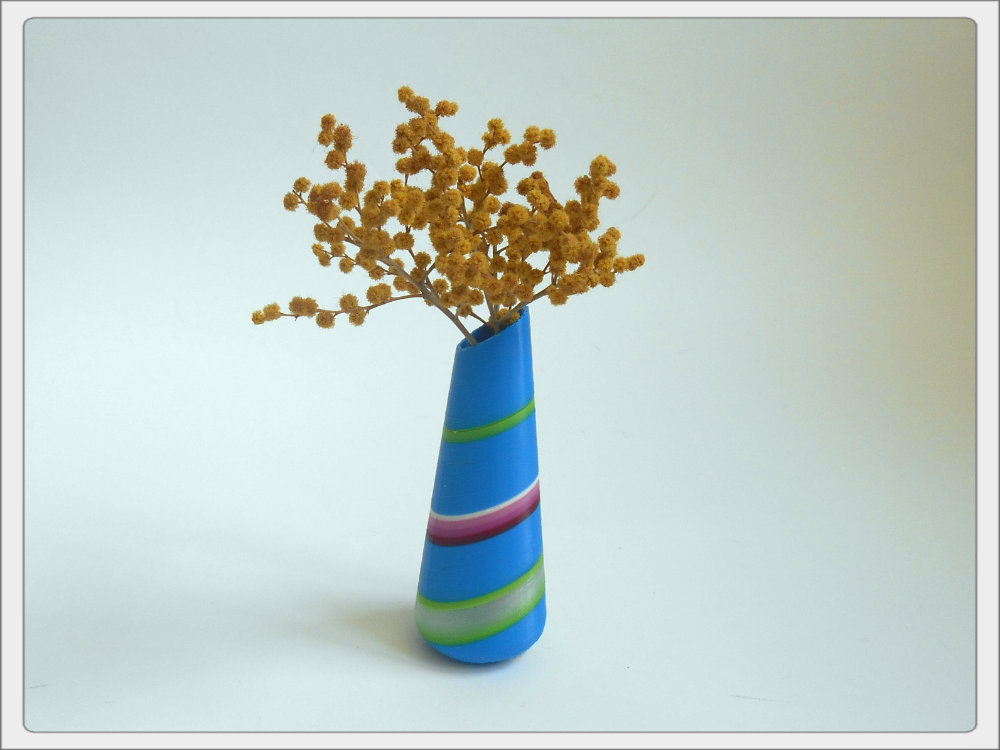 Vase with unusual pattern.