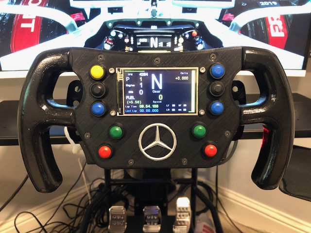 Amstudio DIY F1 wheel custom panel with 3.2 Inch Nextion Display