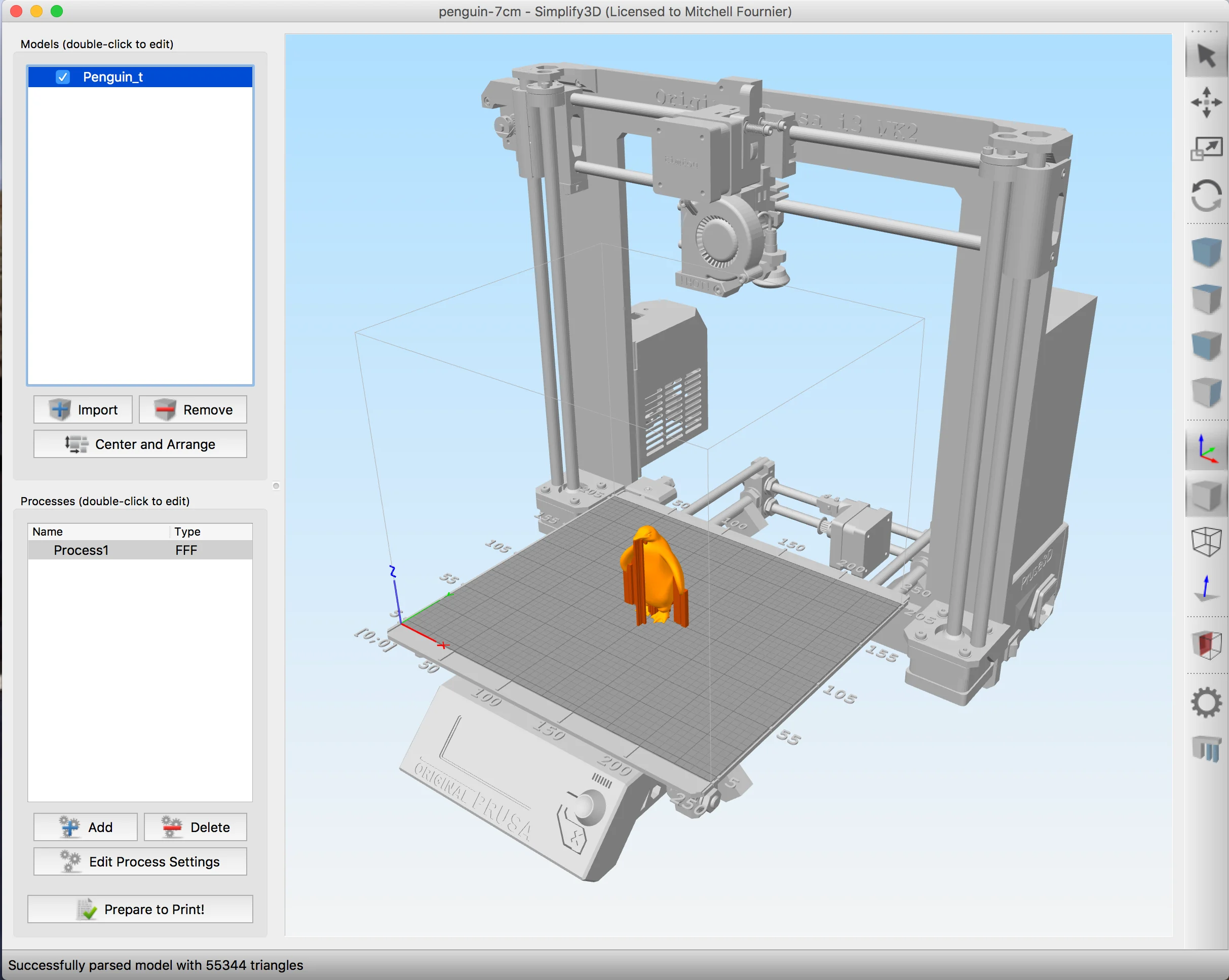 Prusa i3 MK2 model (full) for Simplify3D