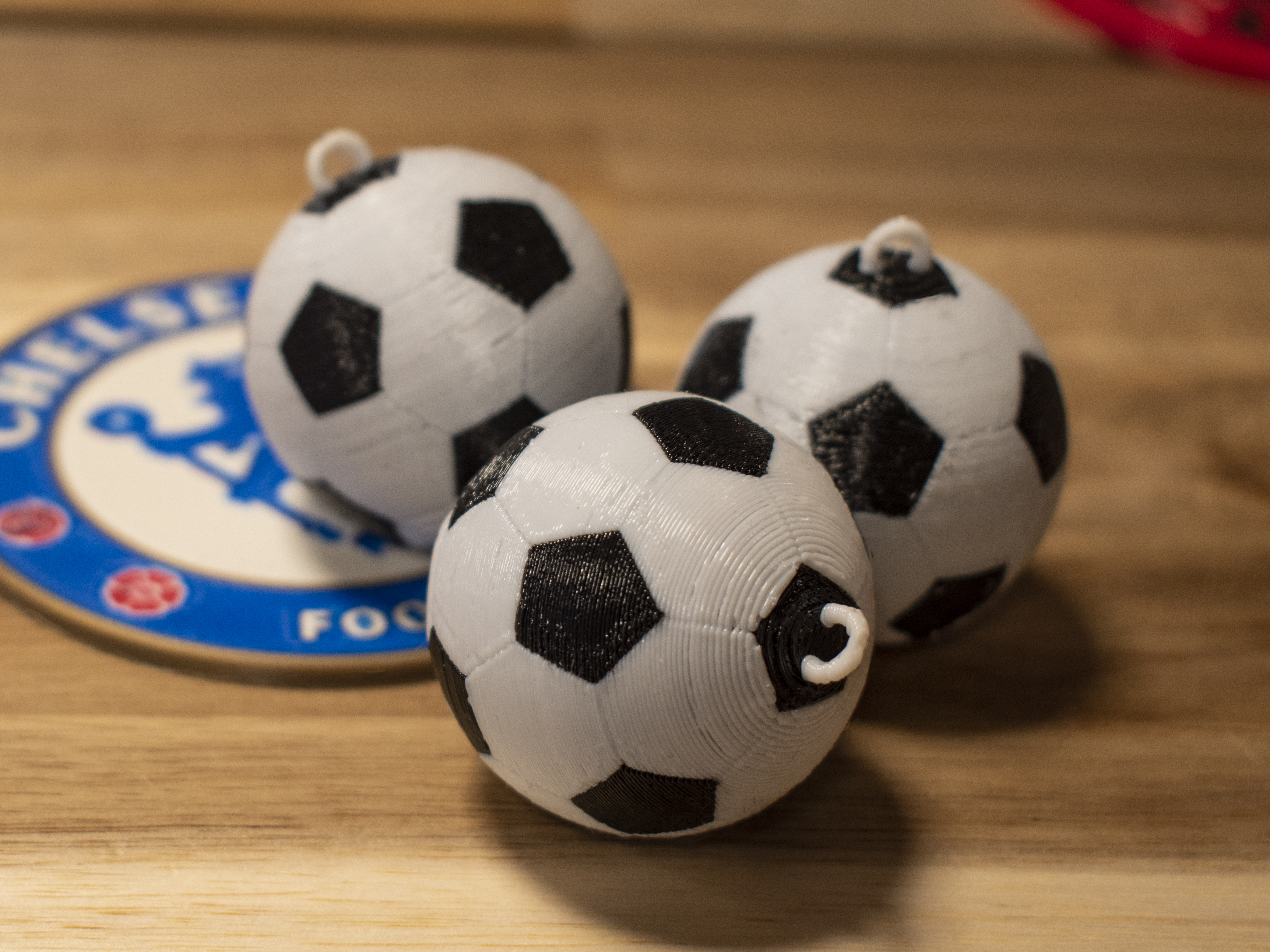 Multi-Color Soccer Ball Keychains