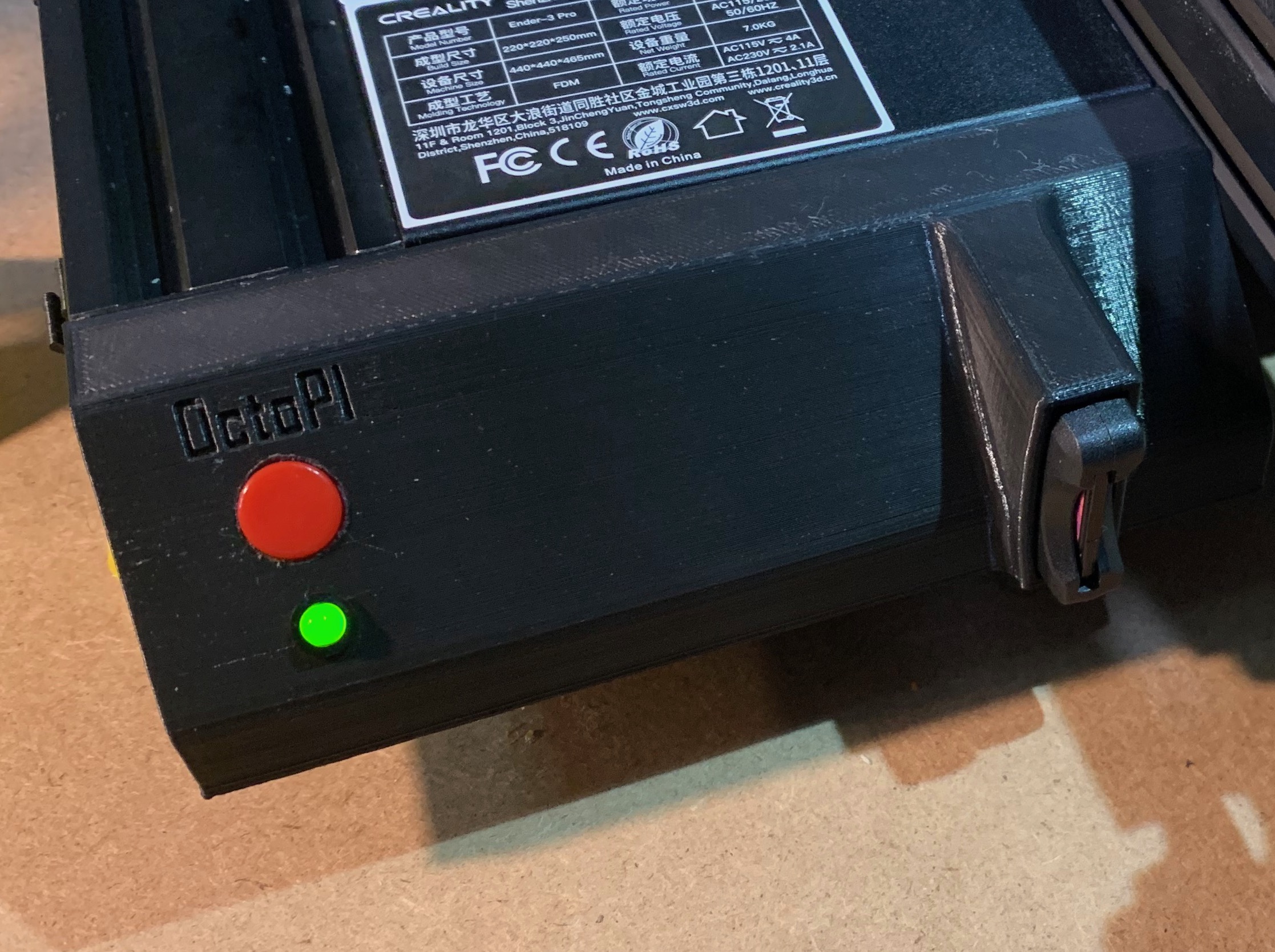 Ender3 Pro SD Card Cover with buttons for OctoPi by