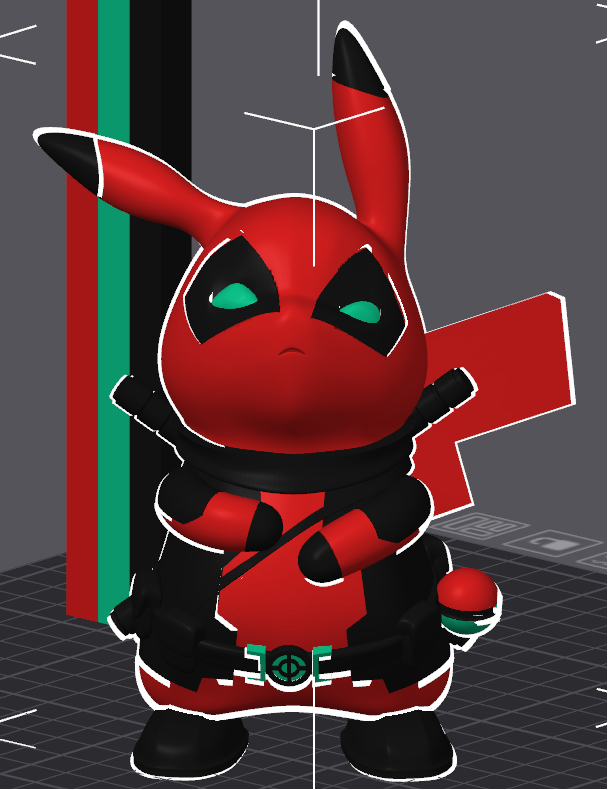 DeadPool Pikachu Multicolore Remix