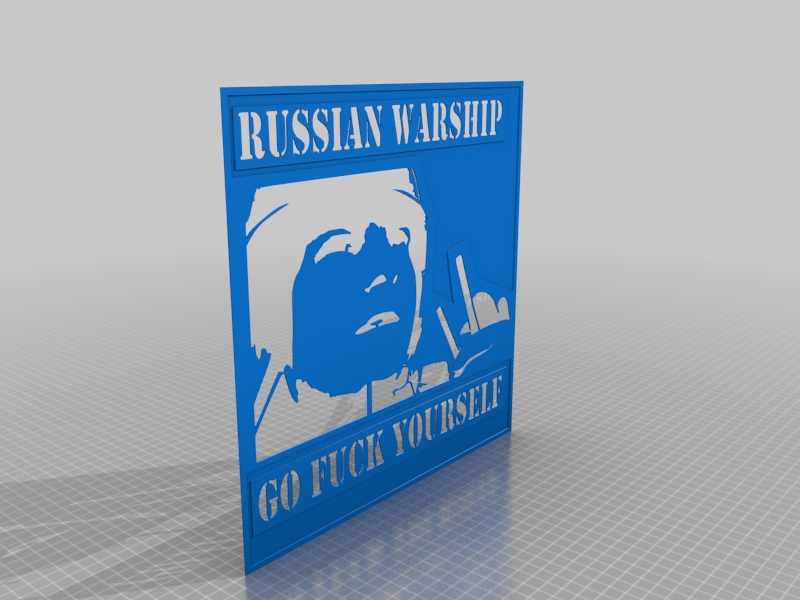 Russian Warship T-Shirt Stencil