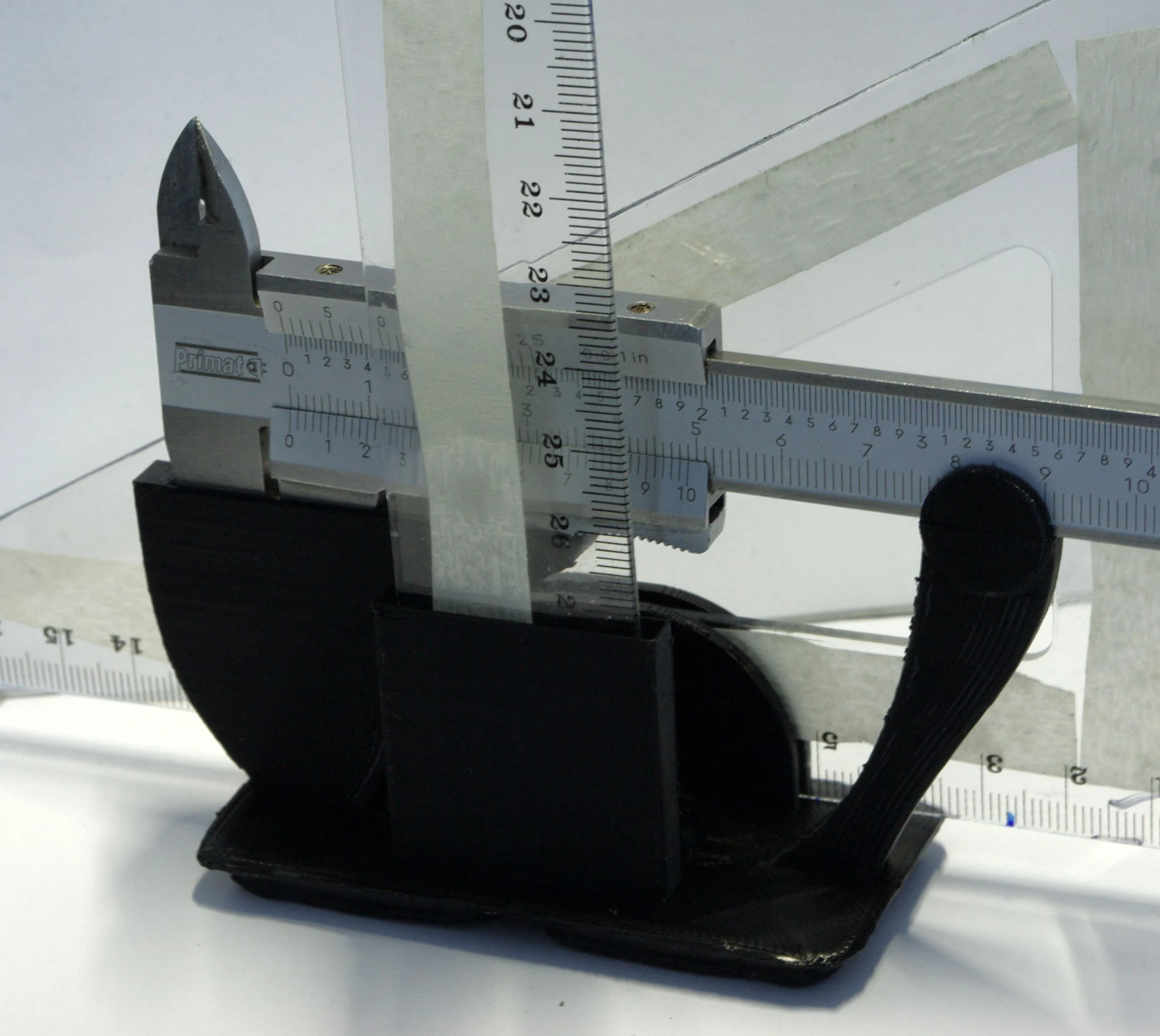 Gridfinity Caliper Stand with Ruler and Set Square/Triangle Stand