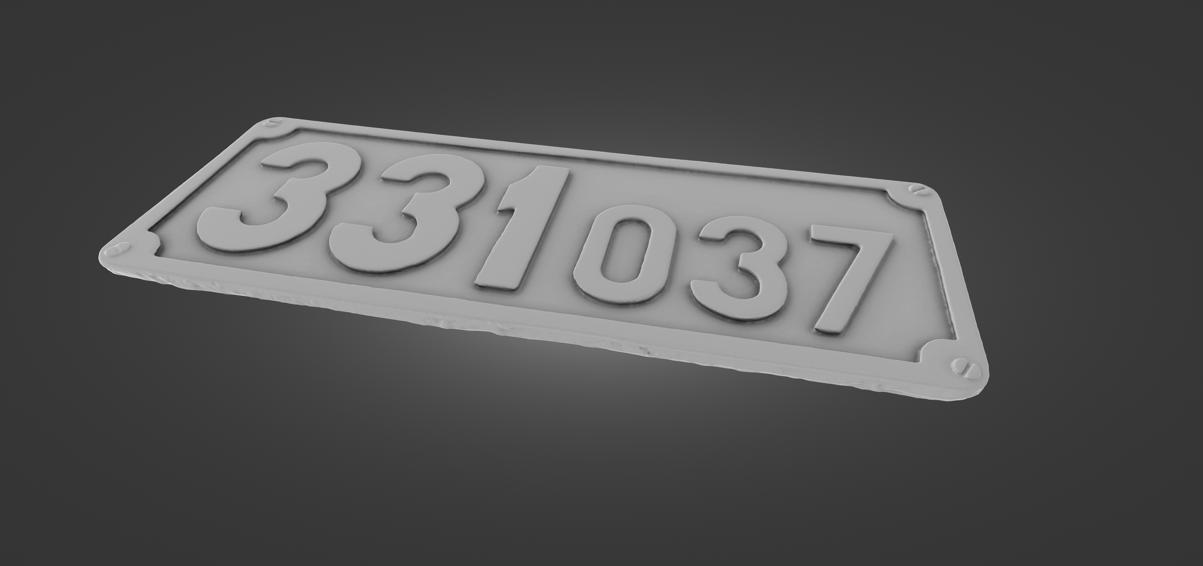 Locomotive number plate ČSD 331-037
