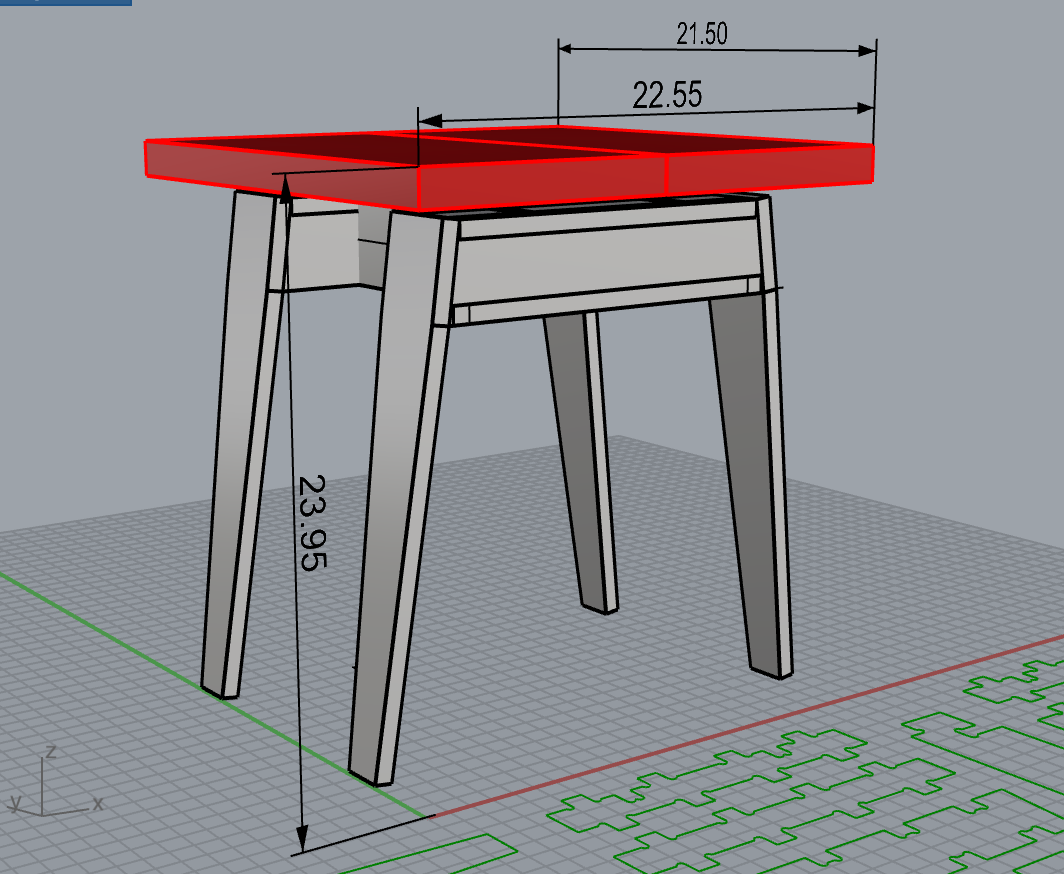 "Trudeau" sawhorse-style midcentury modern side table