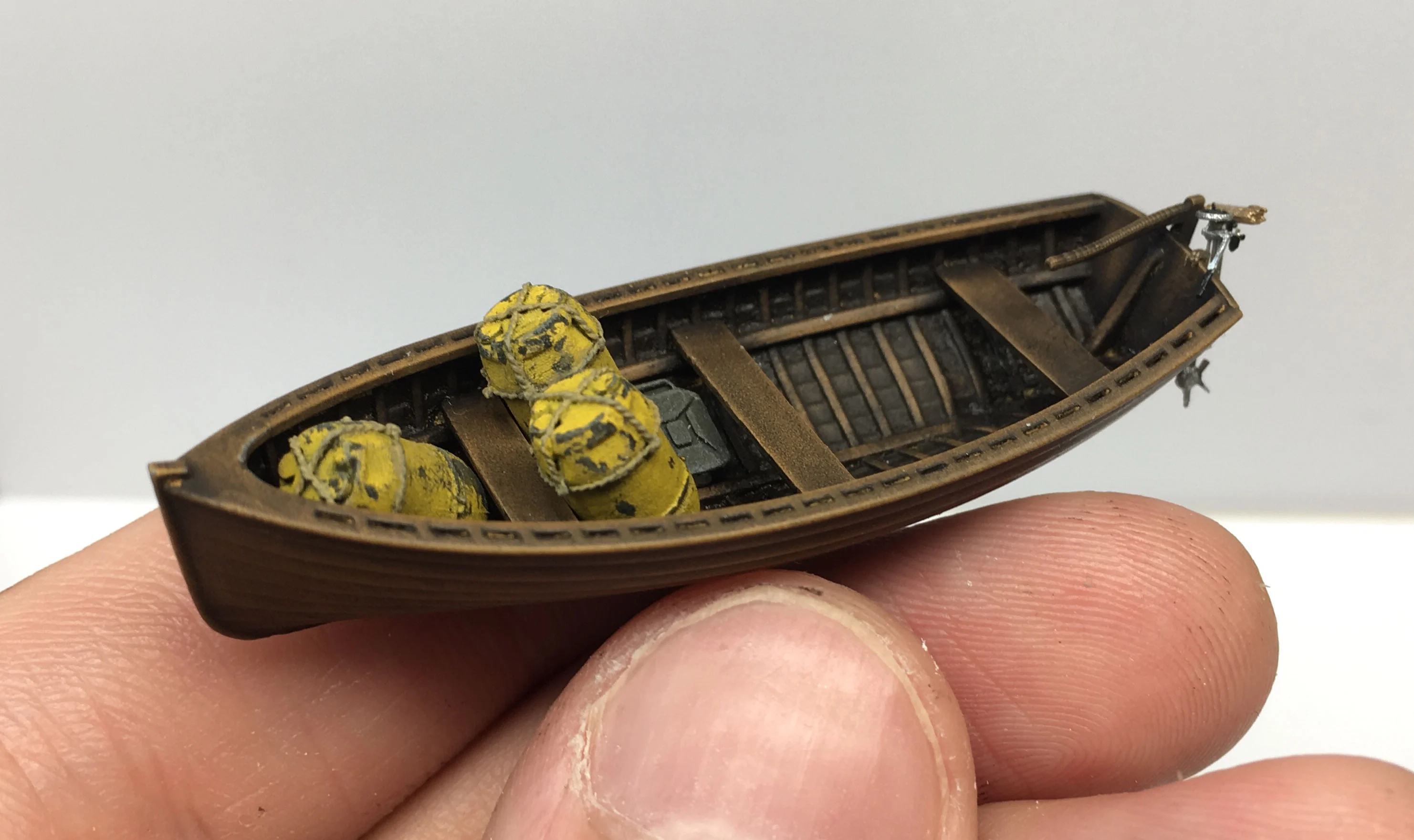 Wooden Clinker Boat - 1:87 Scale