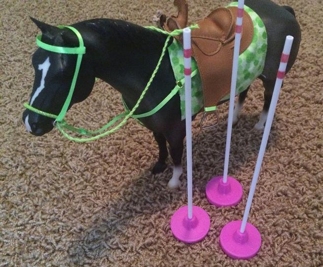 Horse Pole Bending Base 1:9 scale