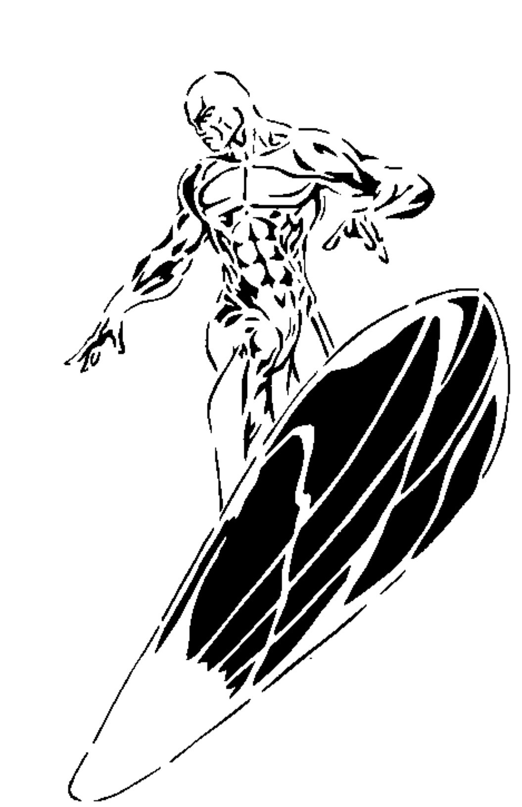 Silver Surfer stencil