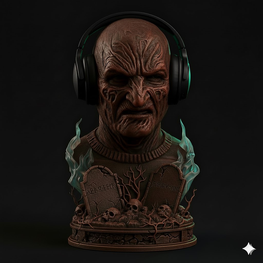 Nightmare Keeper – (Inspired by Freddy Krueger) Dual Mode Horror Bust & Headphone Stand