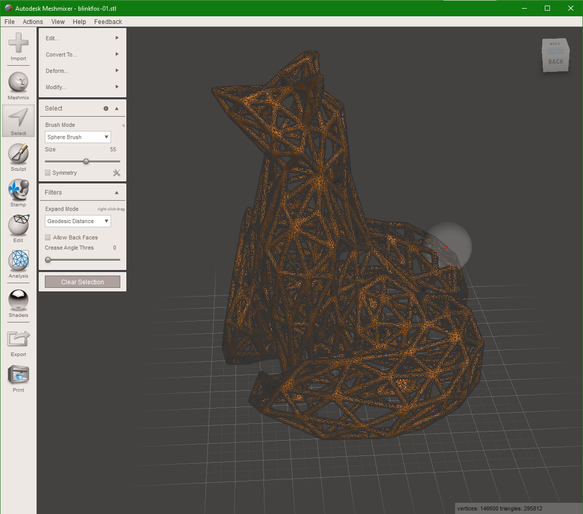 WireFrame Blink Fox