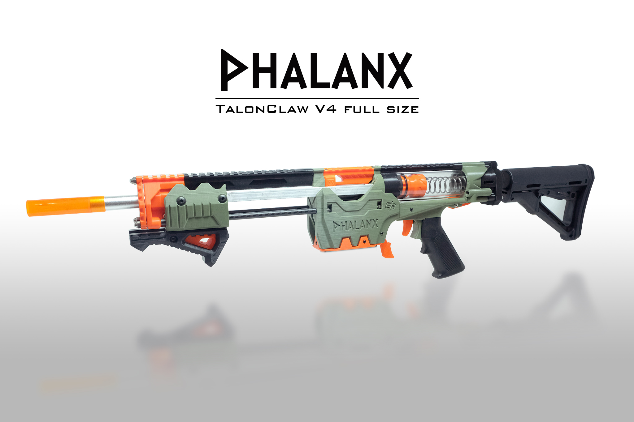 Phalanx the TalonClaw V4 full size NERF dart blaster