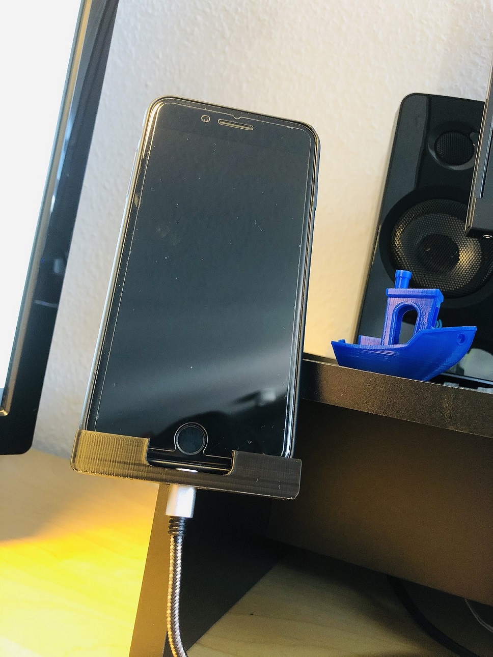 IPhone holder angled sideboard mount