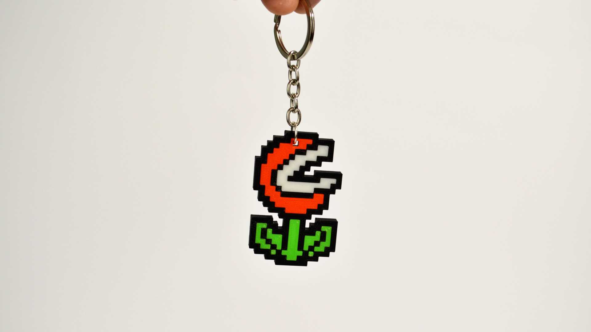 8bit Piranha Plant Mario Keychain