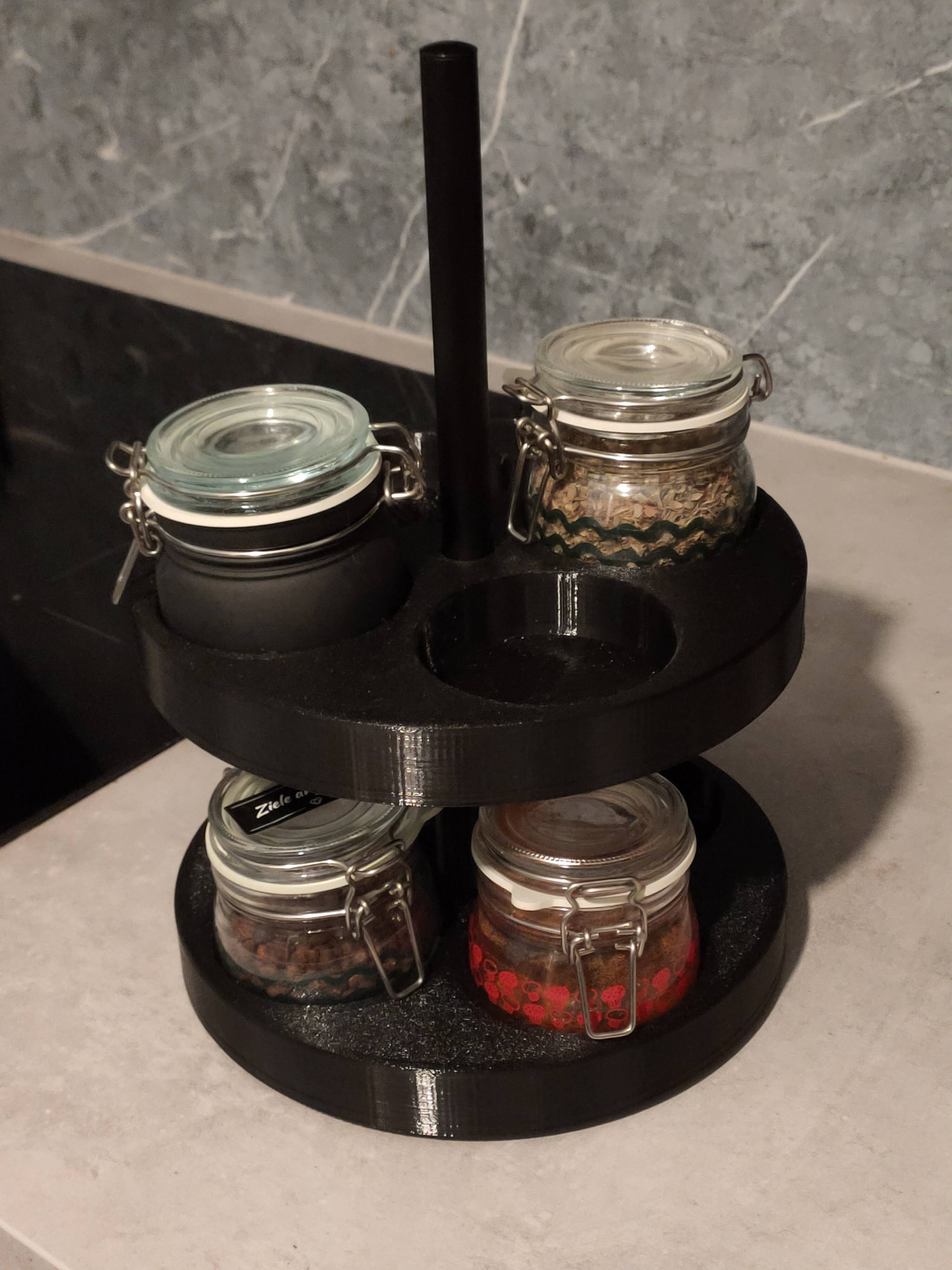 Revolving spices stand for Ikea Korken jars