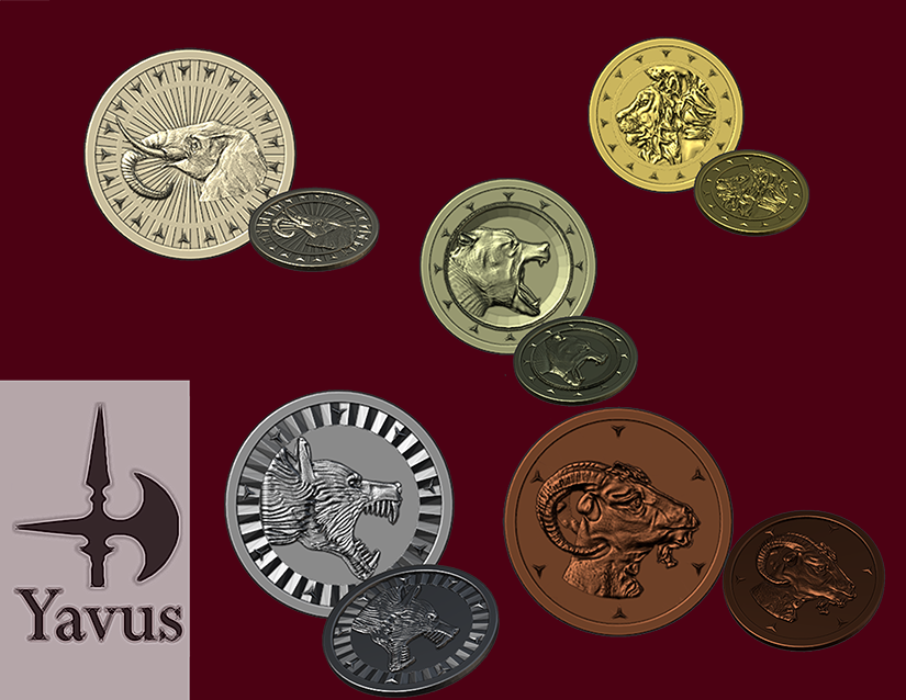 Coin Collection Animal Heads (DnD style) - RPG LARP