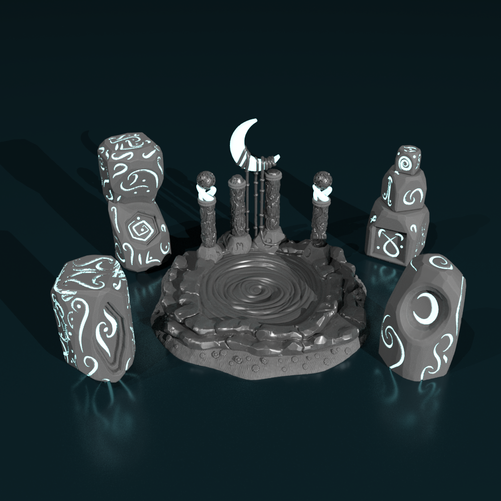 Magical Nightwell and Runic Stones