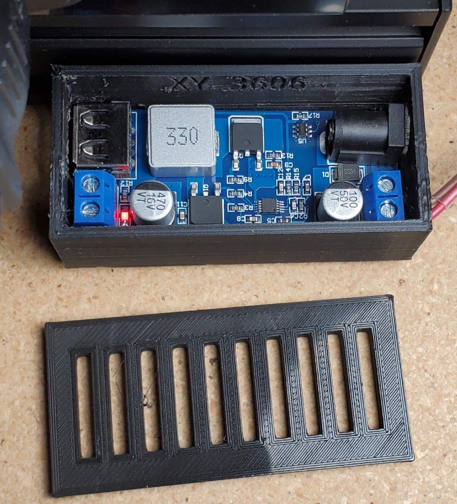 XY 3606 USB 5v Buck Converter Case rail mount