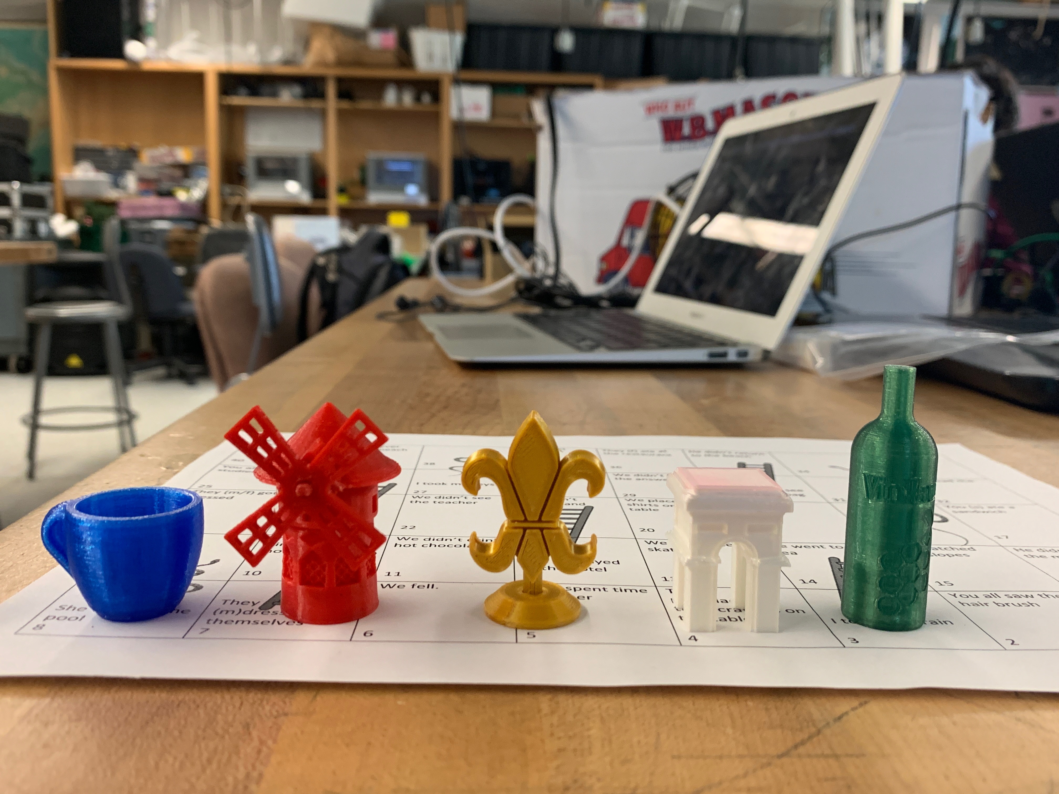French Themed Boardgame Pieces