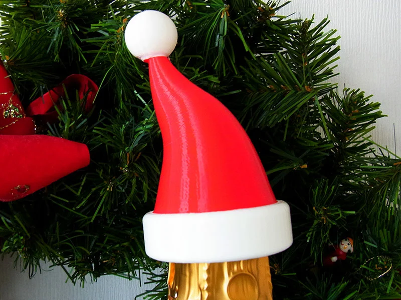 Santa Hat - Christmas decoration that fits onto the top of a bottle of Bubbly!