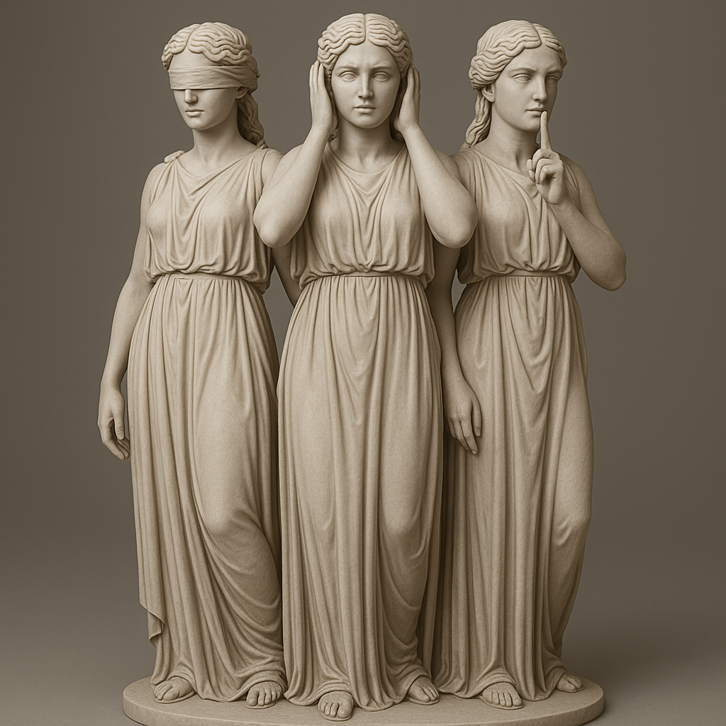 Three Wise Goddessess (three wise monkeys gone greek)