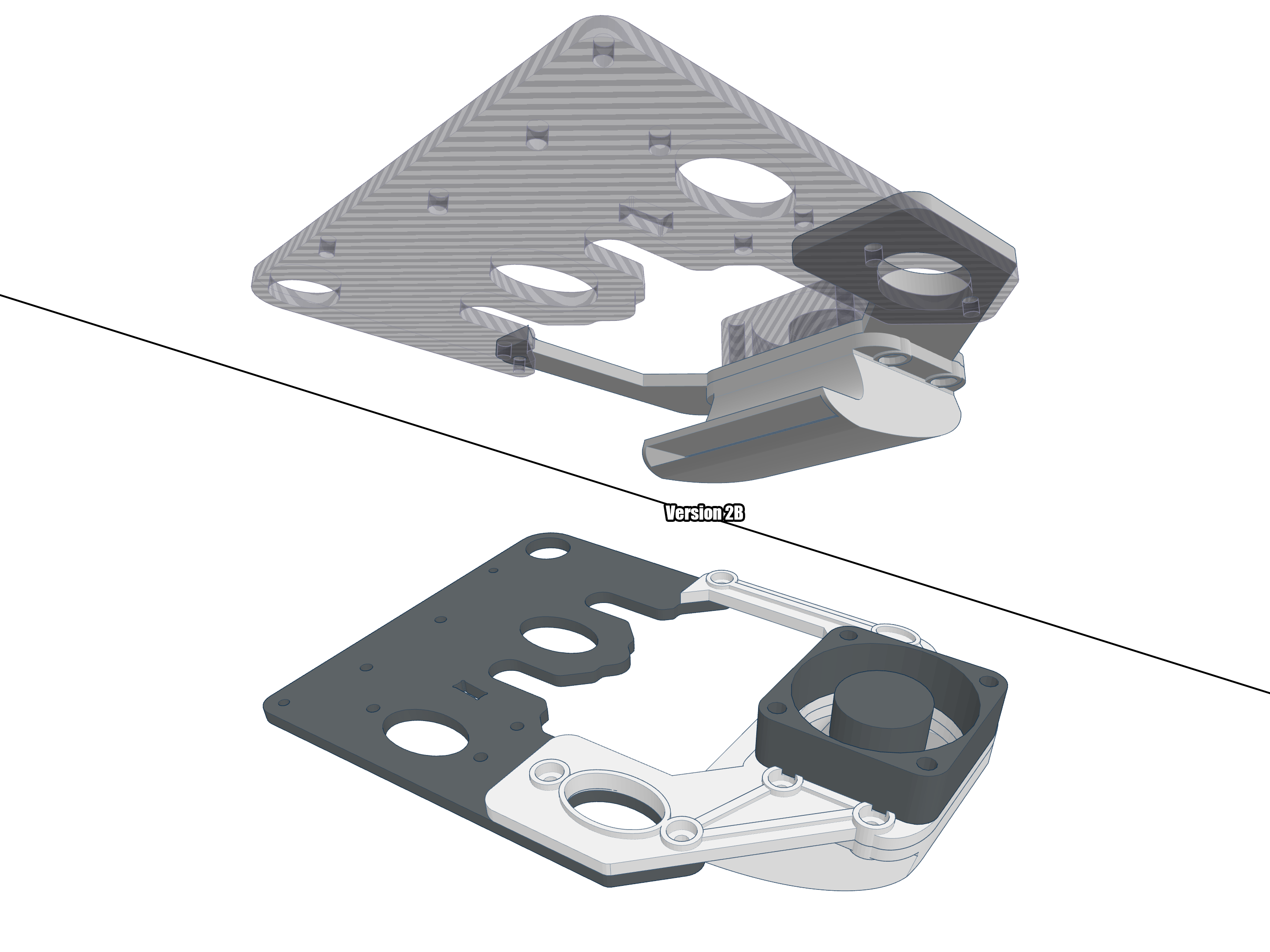 Dual E3D V6 MK8 part fan mount