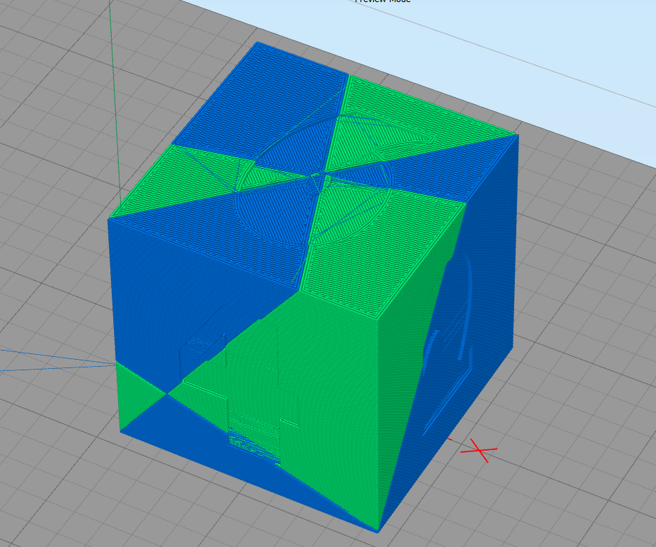 Cube for two-color printers. with numbers