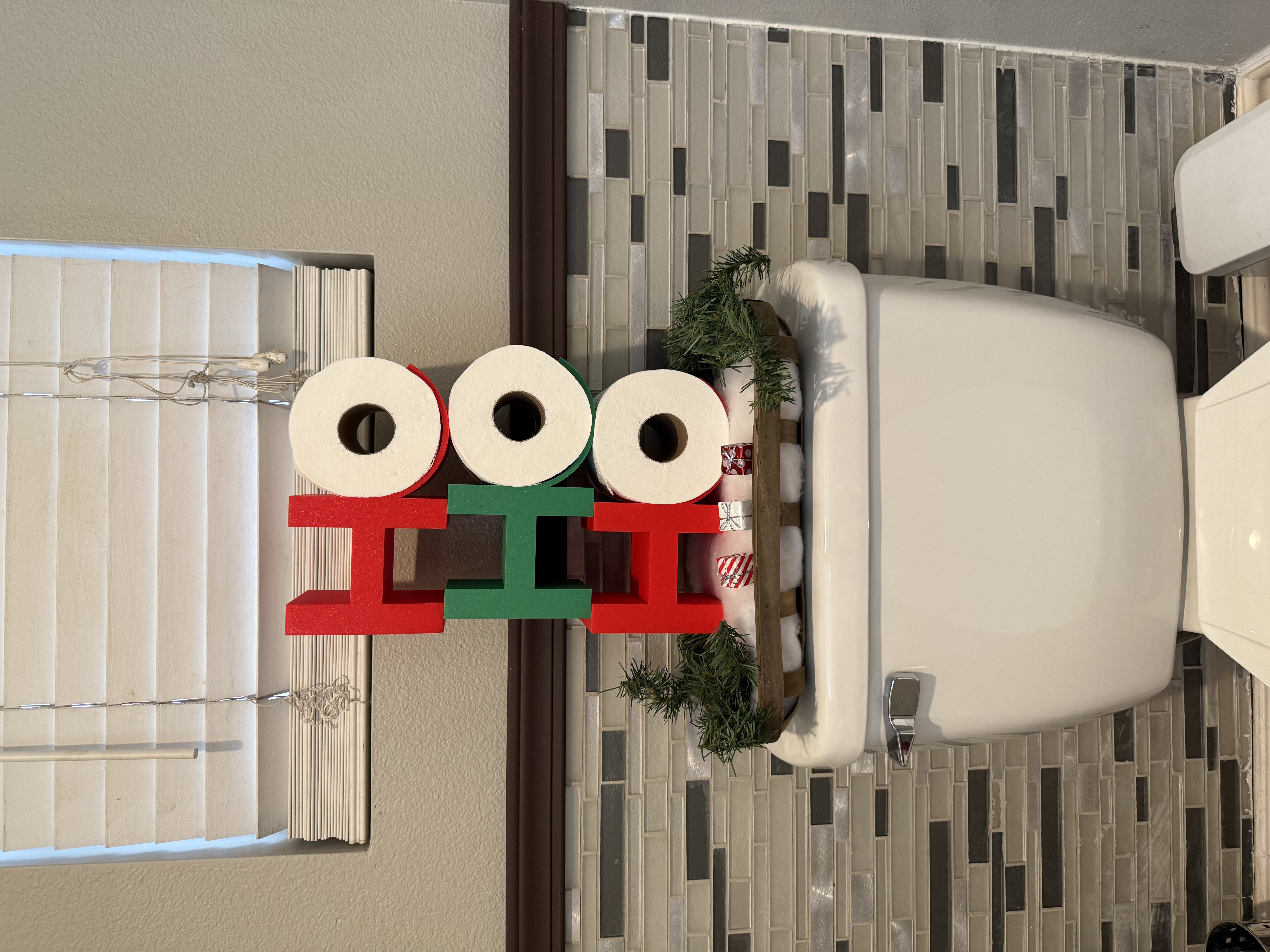 Christmas toilet paper holder HO HO HO