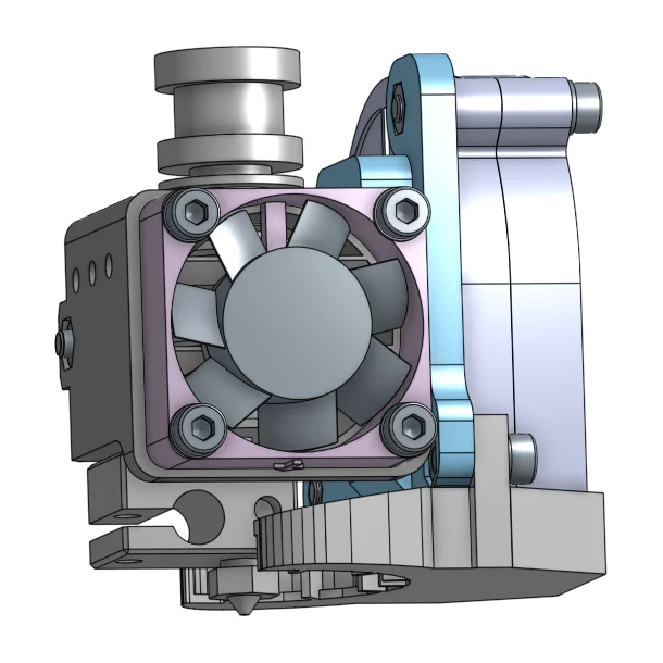 E3D V6 improved fan adapter with modded Prusa MK3 Layer Cooling