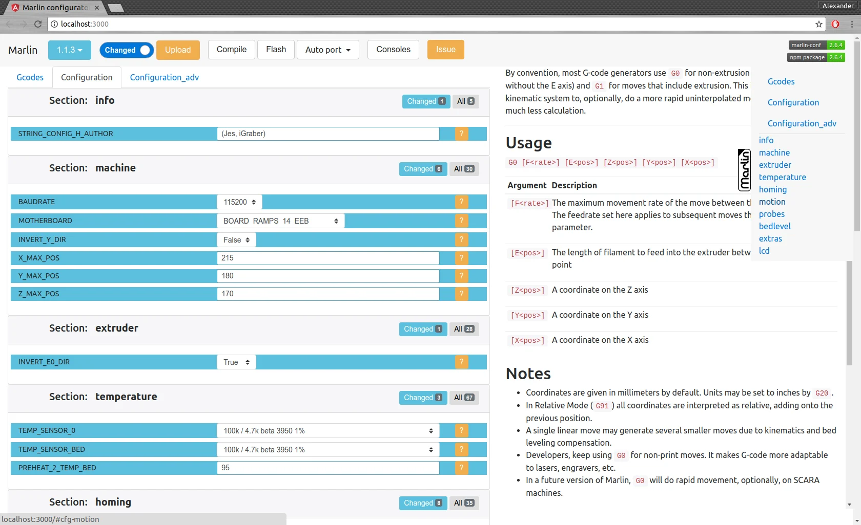 Marlin firmware configurator