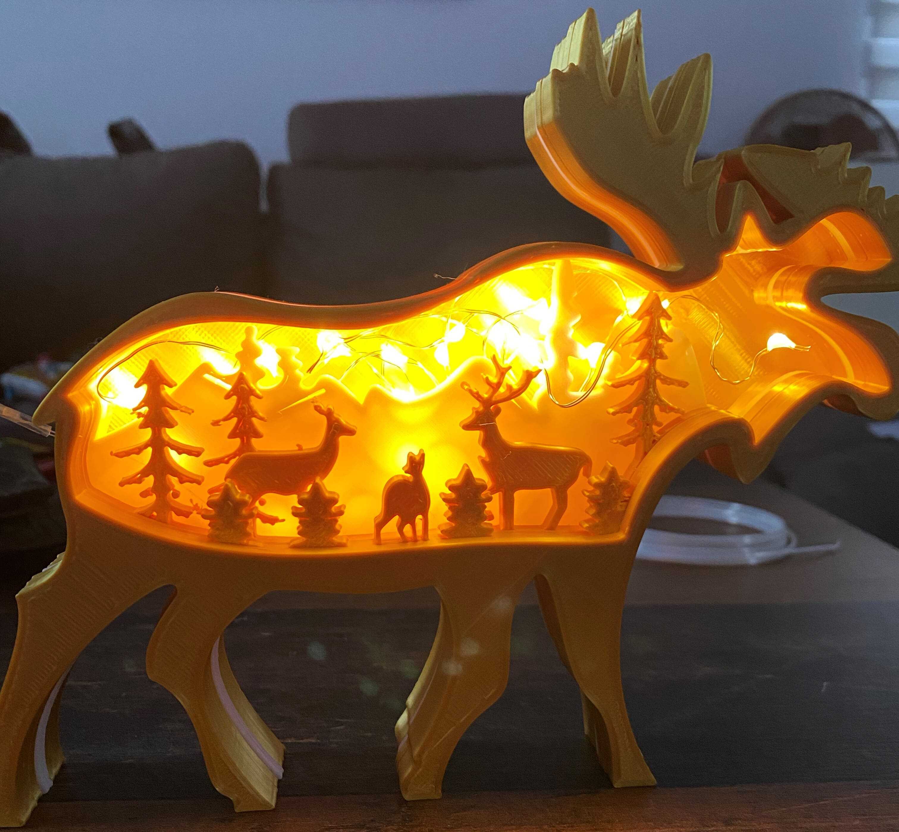 Moose Christmas Scenery