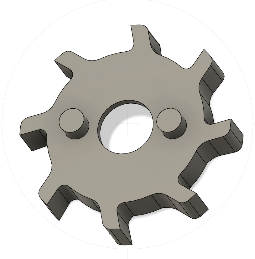 Coffee grinder impeller 911226 for KRUPS EA81* with 2 pins.