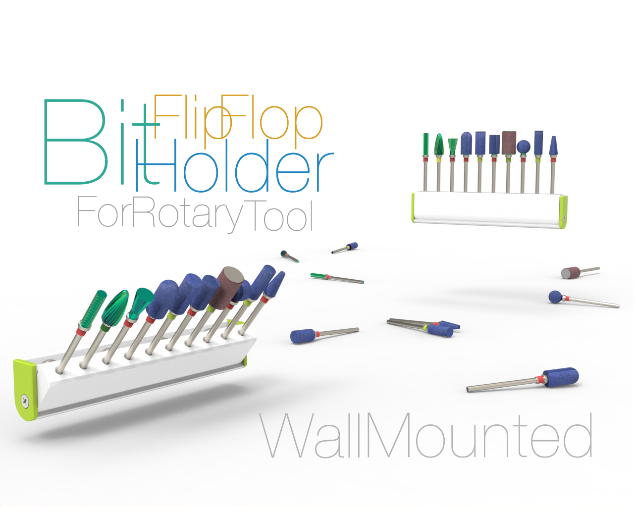 Wall Mounted Flip Flop Bit Holder
