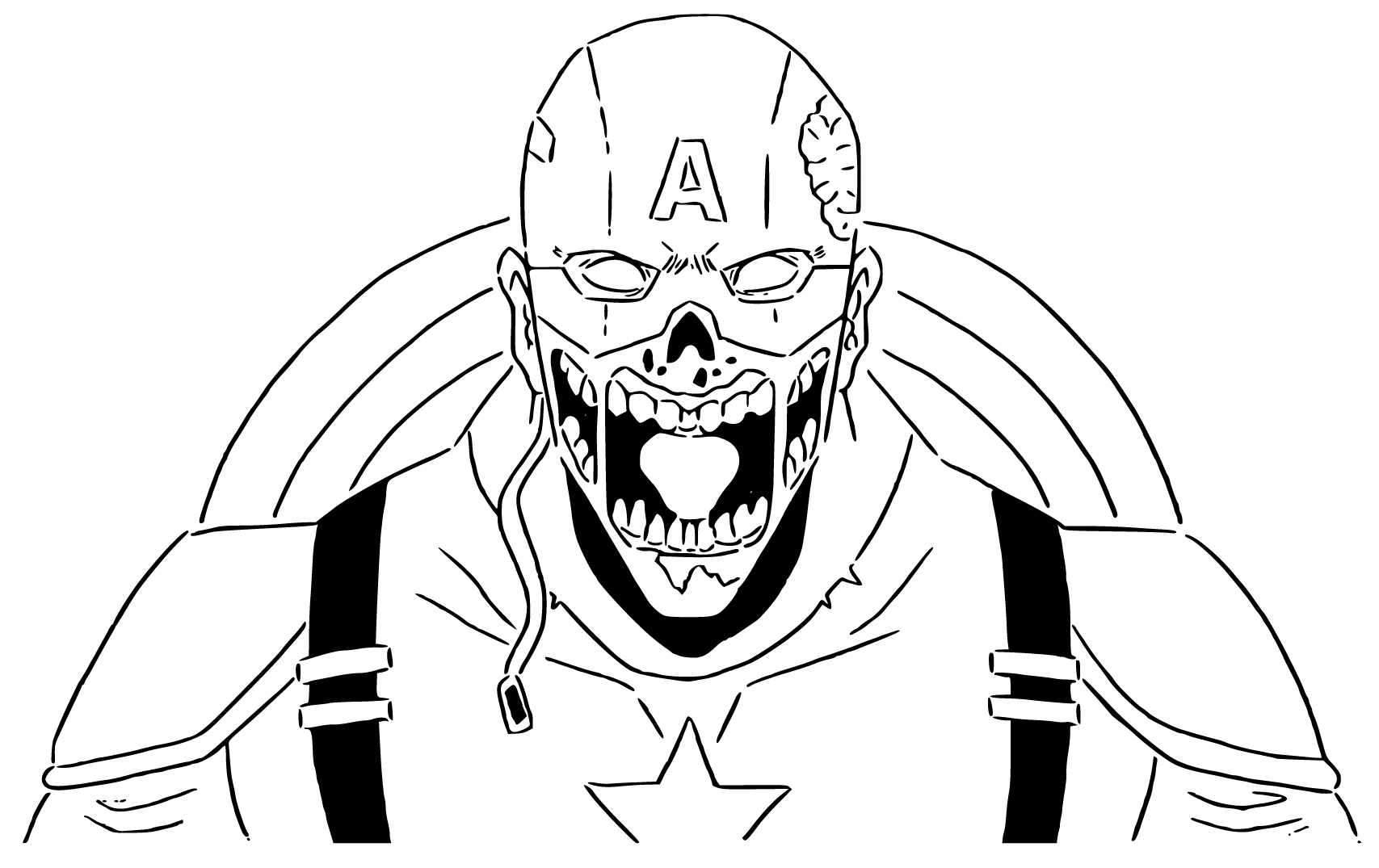 Zombie Captain America stencil