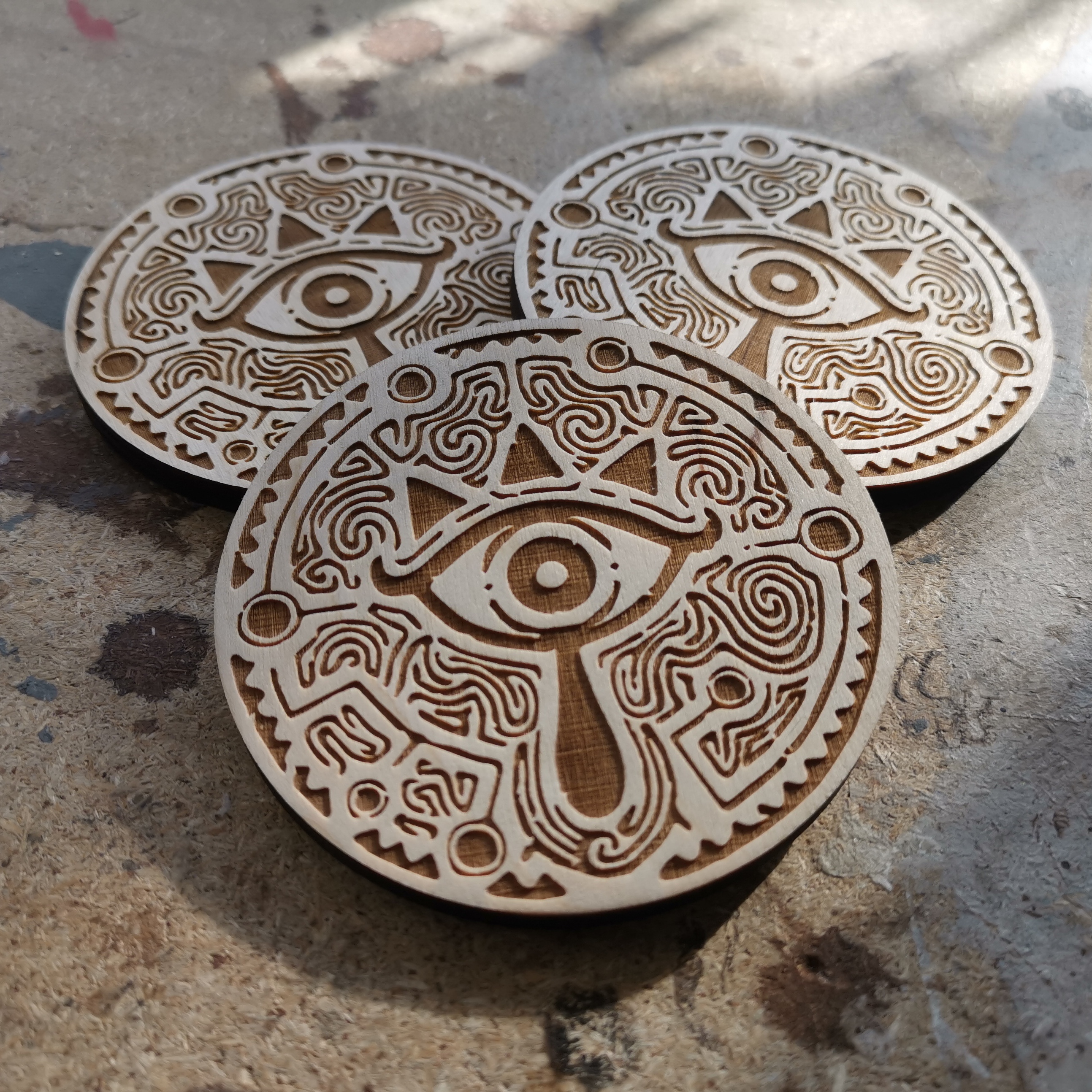 Zelda BOTW lasercut coaster